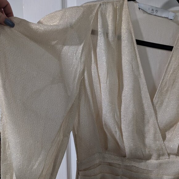 IRO | Lorelle wrap-effect pleated lamé mini dress - Picture 13 of 16